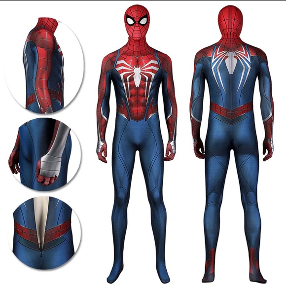 Spiderman 2 PS5 Peter Parker Cosplay haloween Suit Printed Costume unisex - Picture 2 of 16